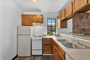 Updated kitchen interior at Pepper Park, apartments Boulder, Colorado