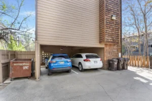Covered parking spaces at Pepper Park, Boulder apartments