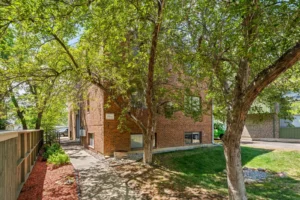 Tree-lined community at Canyon Place, Boulder apartments