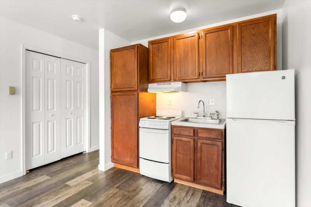Kitchen interior at Canyon Place, apartments for rent Boulder, Colorado