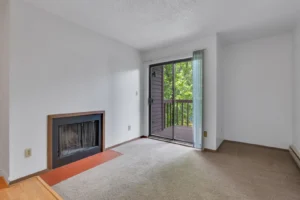 Bedroom interior at South Street, apartments in Boulder, Colorado for students