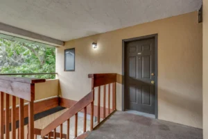Exterior hallway at Canyon Crest, apartments near University of Colorado Boulder
