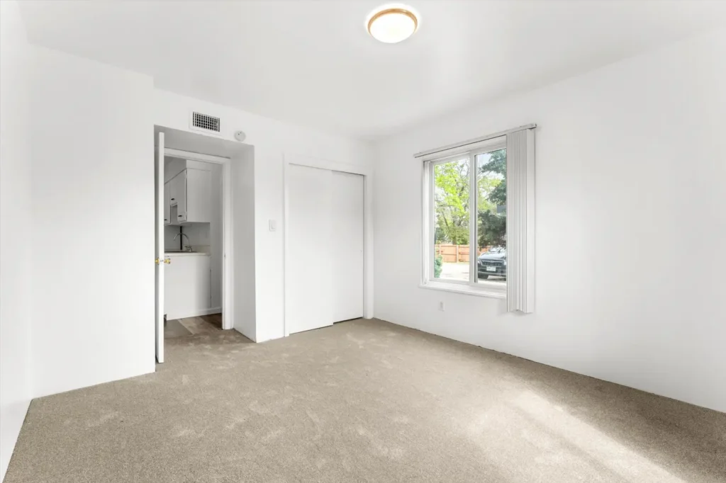 bright bedroom interior at Mohawk Junior, 1 bedroom apartments Boulder, CO