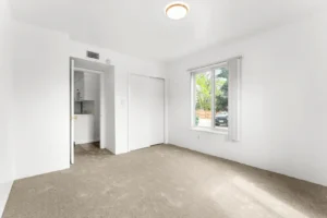 bright bedroom interior at Mohawk Junior, 1 bedroom apartments Boulder, CO