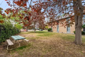 community courtyard with picnic table at Mohawk Junior, apartments for rent Boulder, Colorado