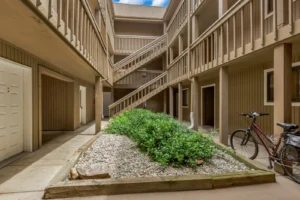 Community courtyard at Spruce Street in Boulder, CO