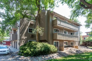Building exterior at Spruce Street, apartments for rent near University of Colorado Boulder