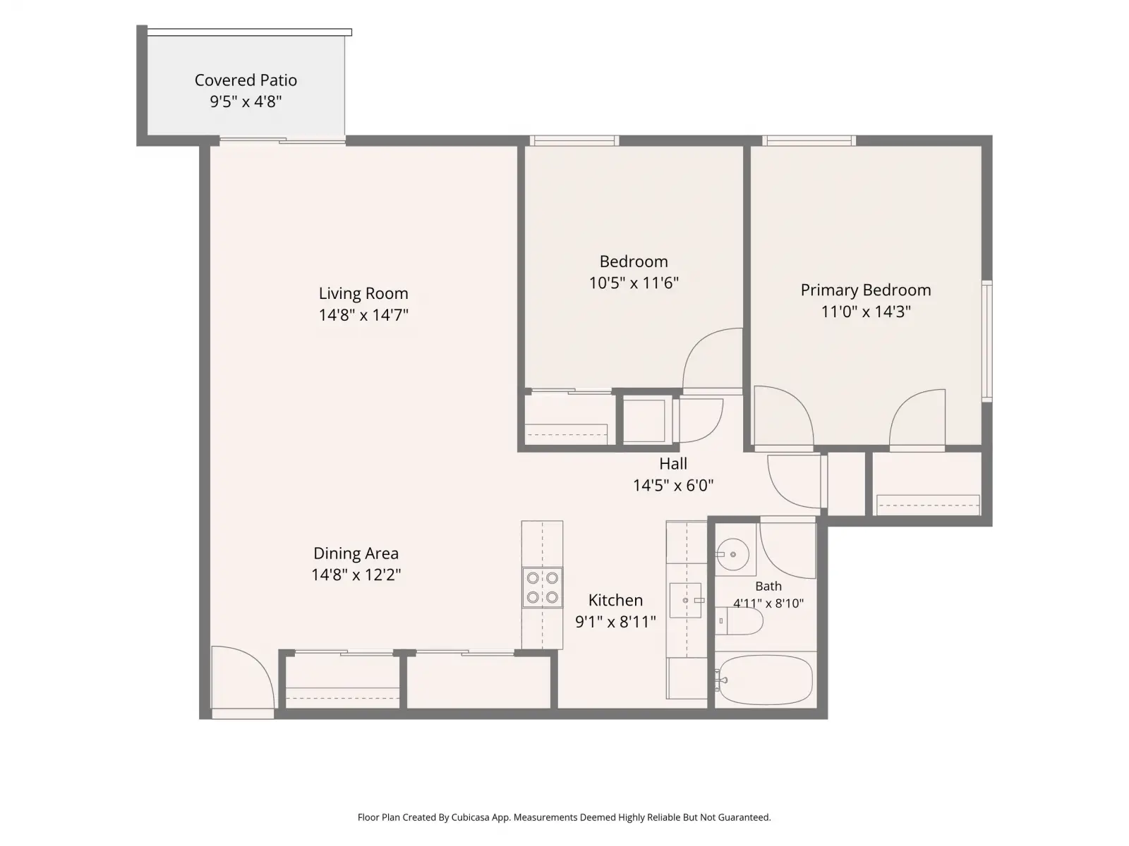 Mohawk Junior 850 Square Foot 2 bedroom x 1 bathroom apartment