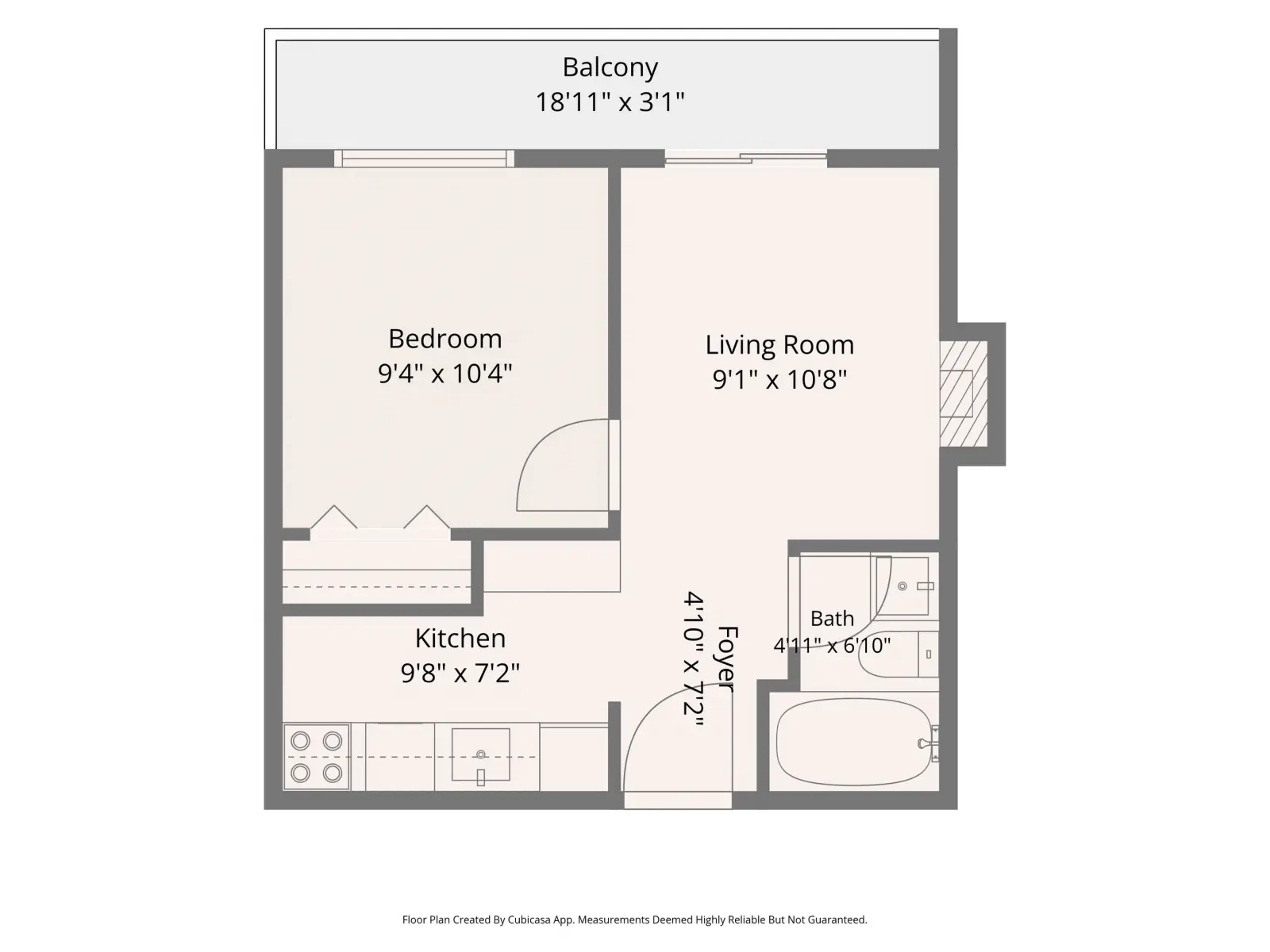 1 BED x 1 BATH