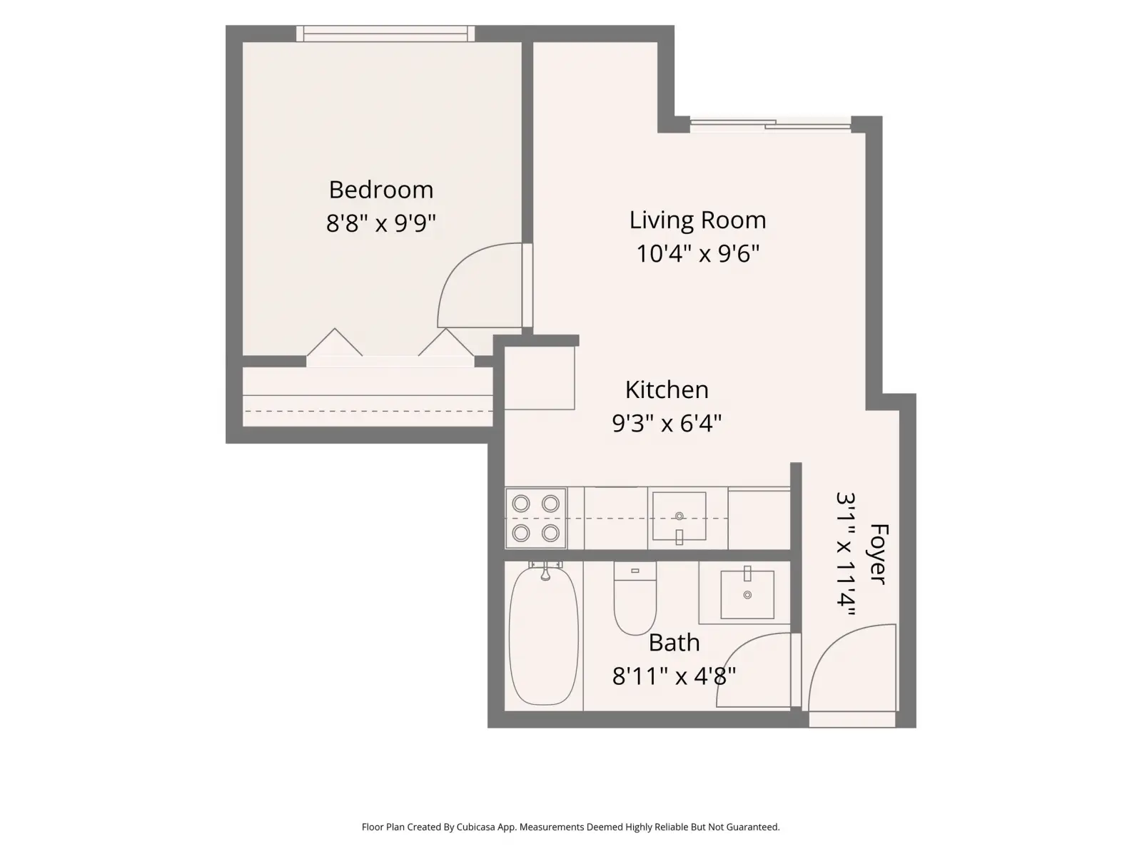 1 BED x 1 BATH