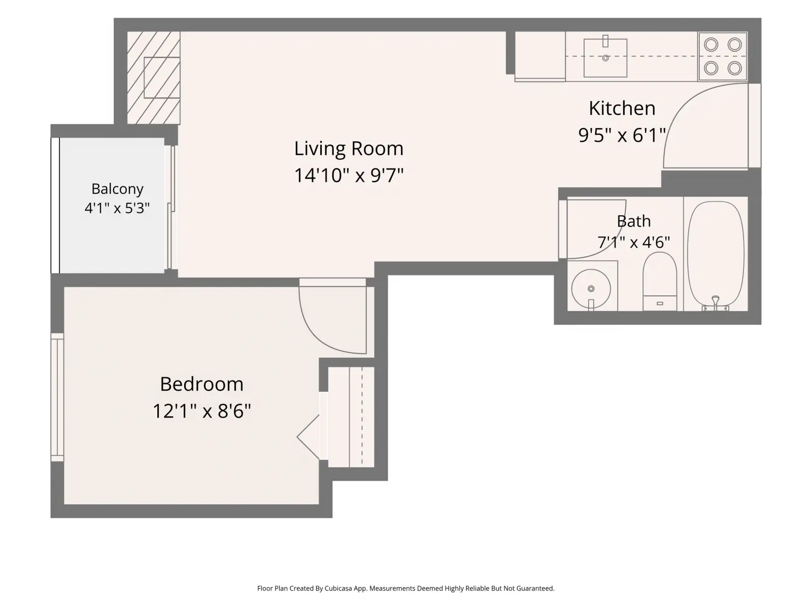 1 BED x1 BATH